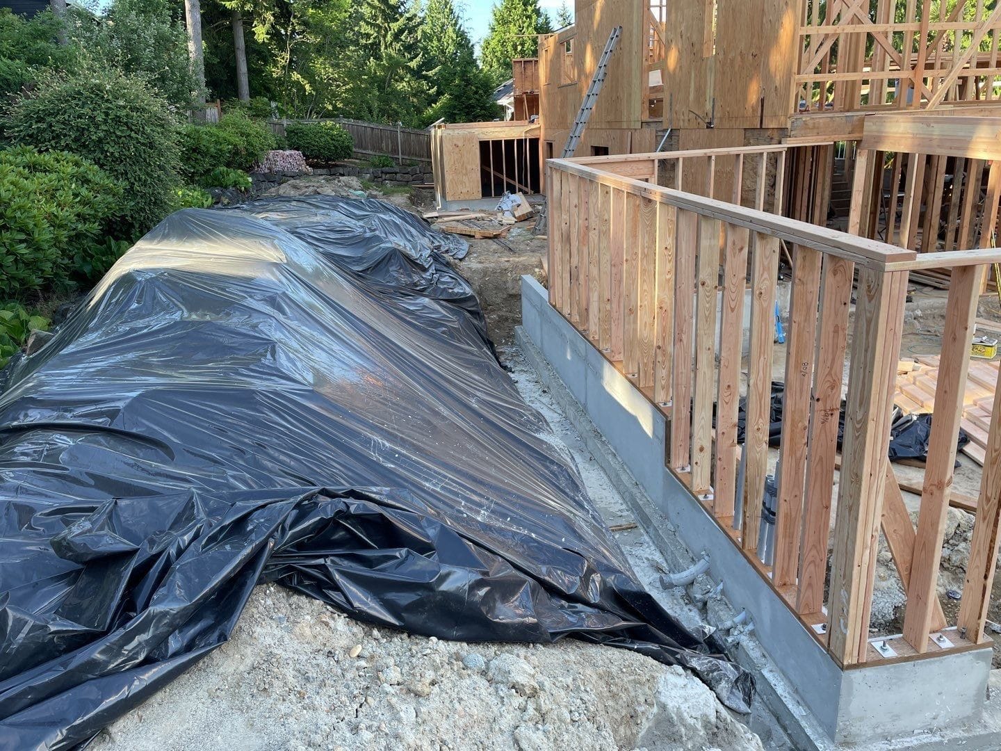 Slope protection for new addition before the foundation is backfilled.