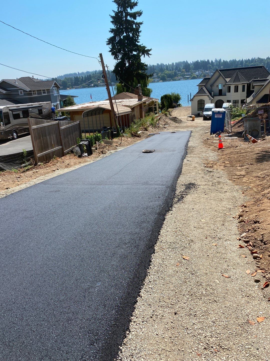 New asphalt roadway