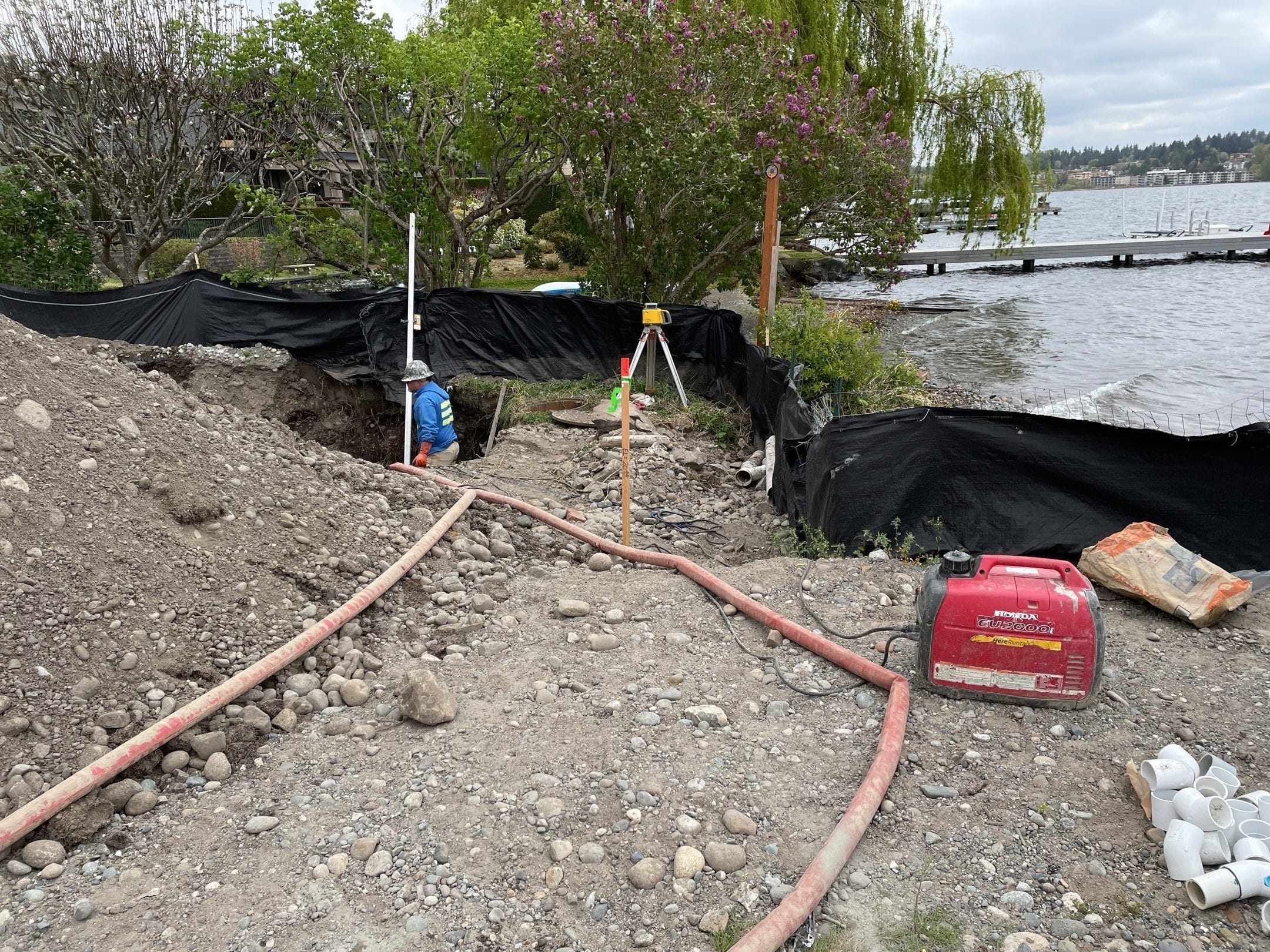Storm water mitigation at shore line